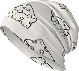 Cheese Doodle Pattern, Warm Slouchy Beanie Hat, Cancer Headwear, Soft Lightweight Running Beanie Hat Chemo Cap for Men Women Multicolor