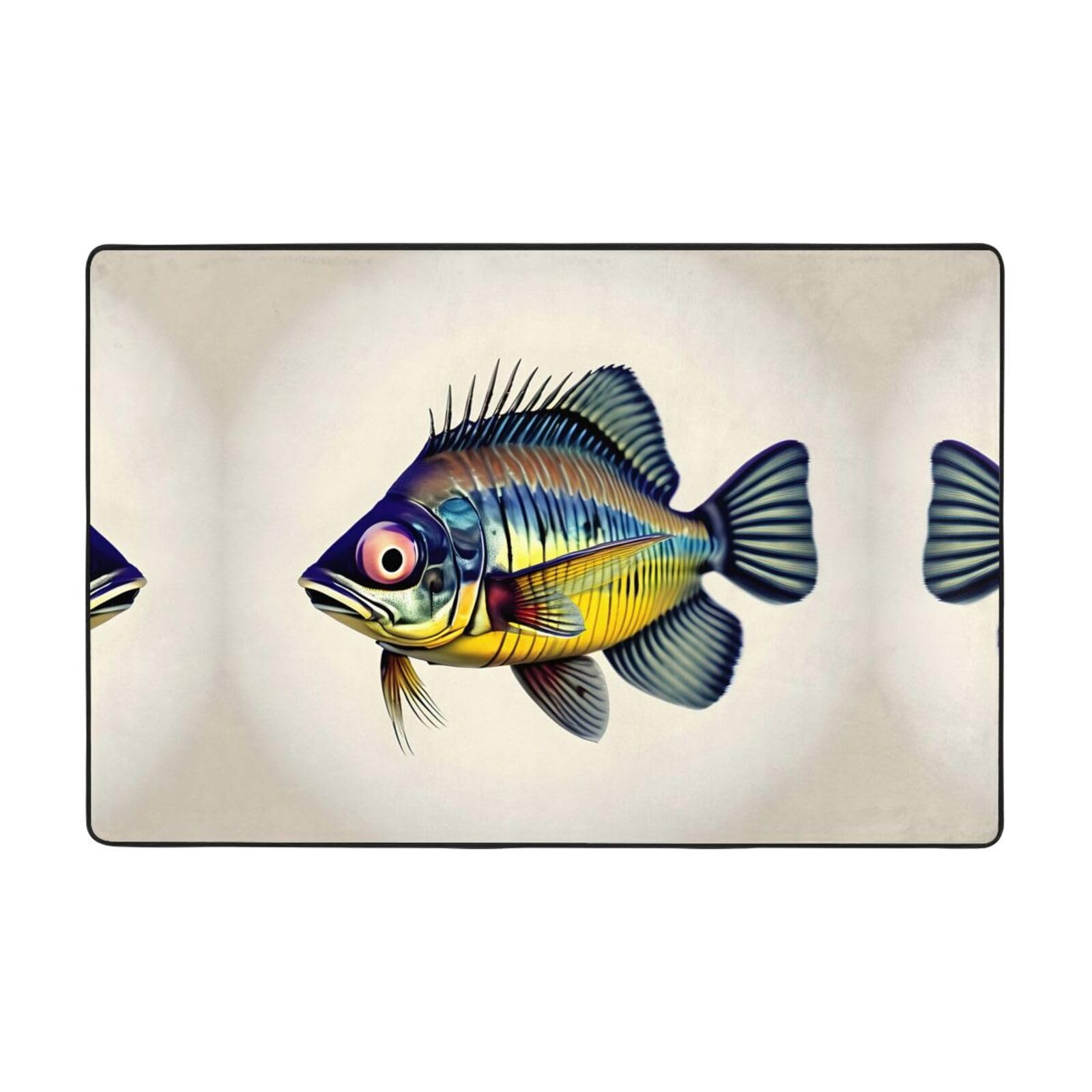 Tapis poisson jaune anti-froid pour réchauffer le sol du salon
