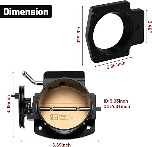 Miniatura 16 de Cuerpo del acelerador de 3.622 in para LS1 LS2 LS6 LS3 LS LS7 SX LS 4 Tornillos Cuerpo del acelerador con sensores de posición del acelerador TPS
