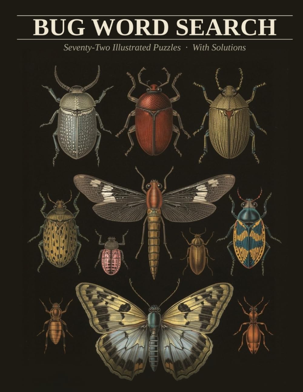 Bug Word Search: Seventy-Two Illustrated Puzzles — Three Difficulty Levels — With Complete Solutions