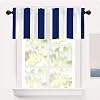 Shrahala White Blue Striped Kitchen Valances Half Window Curtain, Classic Navy Blue and White Stripe Pattern Kitchen Valance for Window Ink Printing Kitchen Valances for Kitchen Decor 52x18 inch