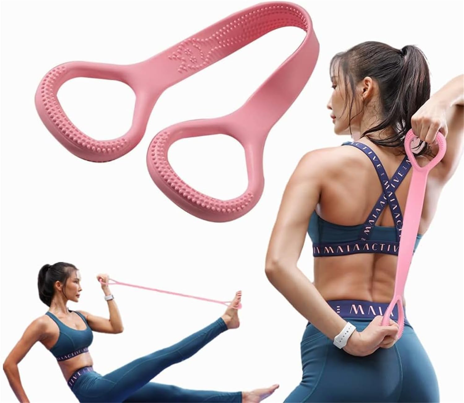 SYOSI Figure 8 Fitness Resistance Band, 8 Word Elastic Rope Silicone Shoulder Stretch Bands, Resistance Bands Women and Physical Therapy Equipment, for Yoga Stretching Elasticity Arm Back Chest