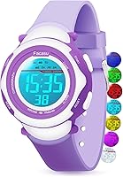 Facasu Kids Waterproof Digital Watch for Girls Boys - Colorful Light Up, Stopwatch Alarm, Outdoor Sports Gift Ages 4-12