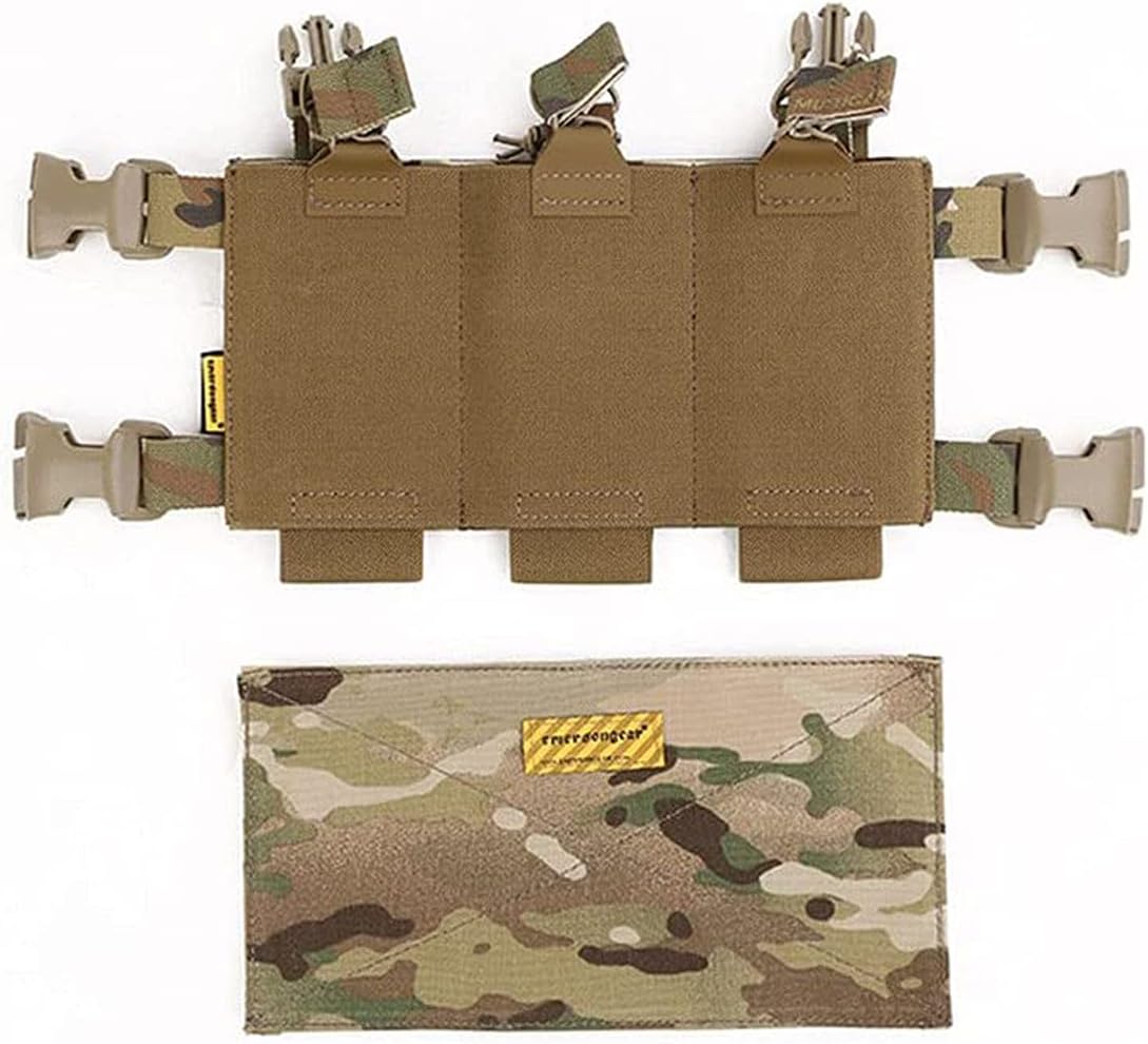 EMERSONGEAR Tactical Triple Mag Pouch,Placard 5.56 Magazine Panel,Magazine Pouch with Hook Backing,Tactical Vest Chest Rig Bag