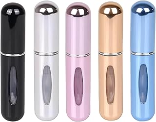 زجاجات عطر قابلة لإعادة الملء - بخاخات عطر صغيرة أنيقة وعملية، مثالية لتسهيل عملية إعادة تعبئة العطور في أي مكان (5 مل، مجموعة من 4 قطع)