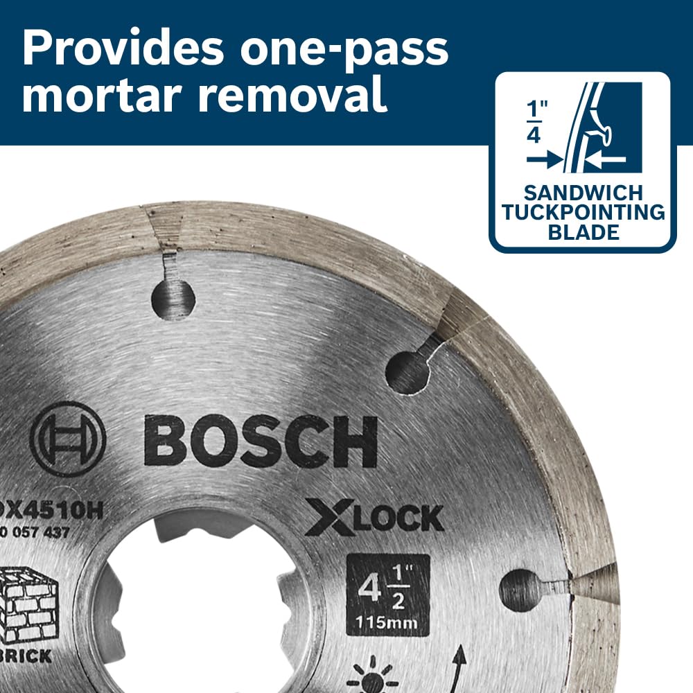 BOSCH DDX4510H 4-1/2 in. X-Lock Premium Sandwich Tuckpointing Blade for Application in Dry Tuckpointing