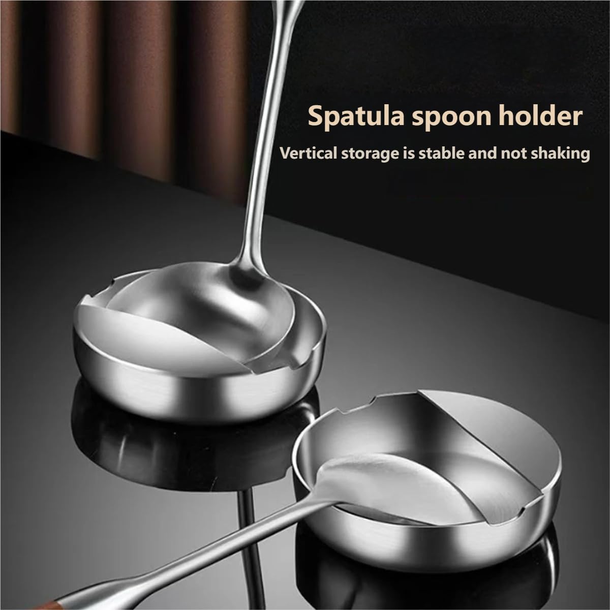 2026 New 304 Stainless Steel Spoon Rest & Multipurpose Kitchen Utensil Holder,Heavy Duty Spoon Holder For Stove Top,Self-Standing Ladle Holder With Stable Base For Spatulas,Snack Containers (3PCS)
