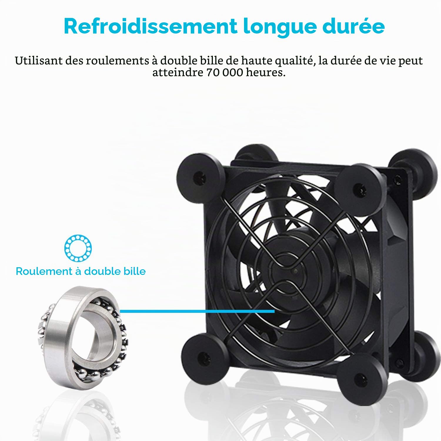 upHere ventilateur pc 80mm USB Silencieux Fan 5V Trois Vitesse Réglable ventilateur de Refroidissement pour PC/Xbox/Playstation/TV Box,etc.