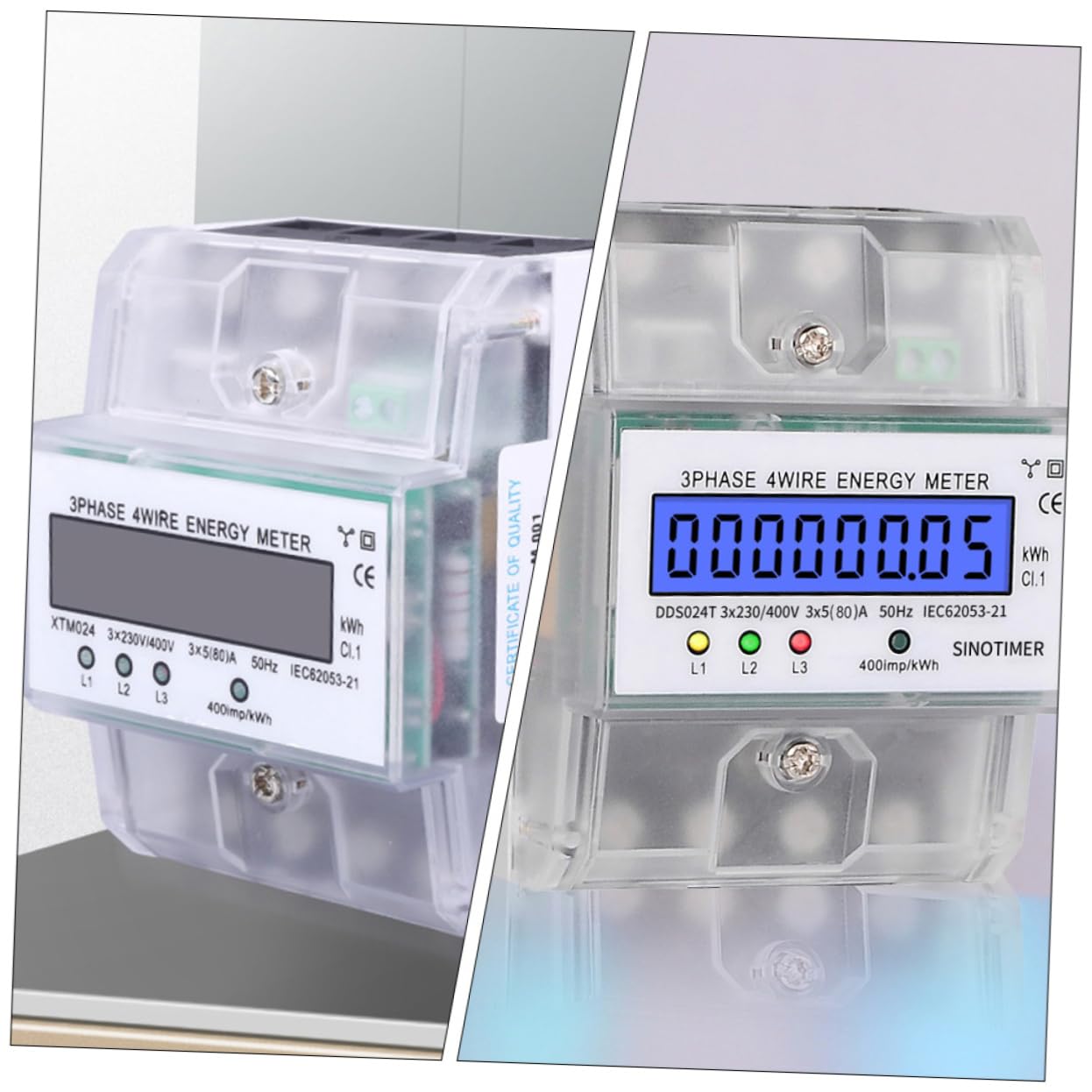 PRETYZOOM 1pc Energy LCD Display Rail-Mounted Power for Accurate Voltage and Monitoring for Electrical Installations