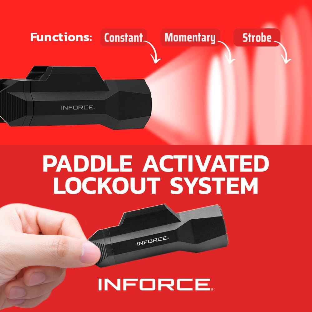 Inforce WILD2 Pistol Mounted Light 1,000 Lumens White Light, Black Body