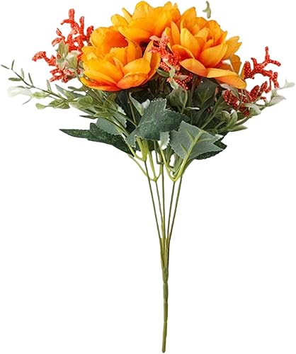 Flor de seda artificial decorativa duradera útil imitación fragante orquídea de nieve naranja
