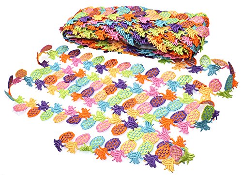 15 Yards Colorful Pineapple Lace Edge Trim Ribbon Edging Trimmings Fabric Embroidery Polyester Diy Lace Applique Sewing Craft Wedding Bridal Dress Embellishment Diy Party Decor Clothes Accessory #TOP3