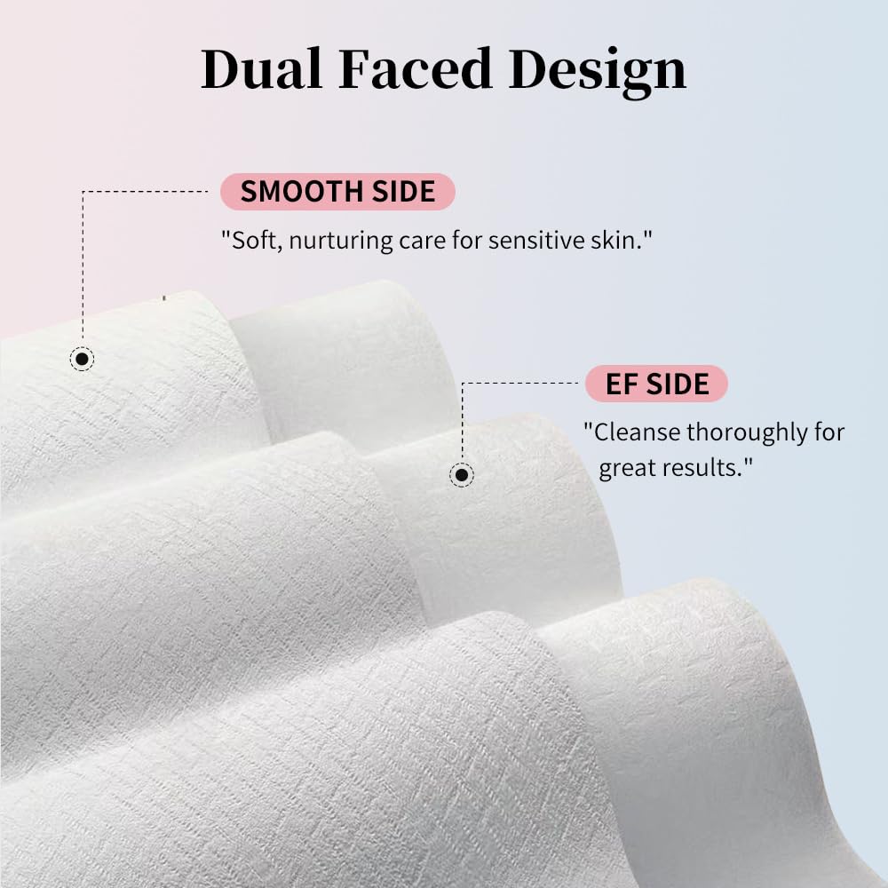 Disposable Face Towels, 10"×12" Face Towel, Towelettes XL, Ultra Soft & Thick Makeup Remover Dry Wipes for Sensitive Skin, Chemical Free 50 Count (1 Pack) - Image 2