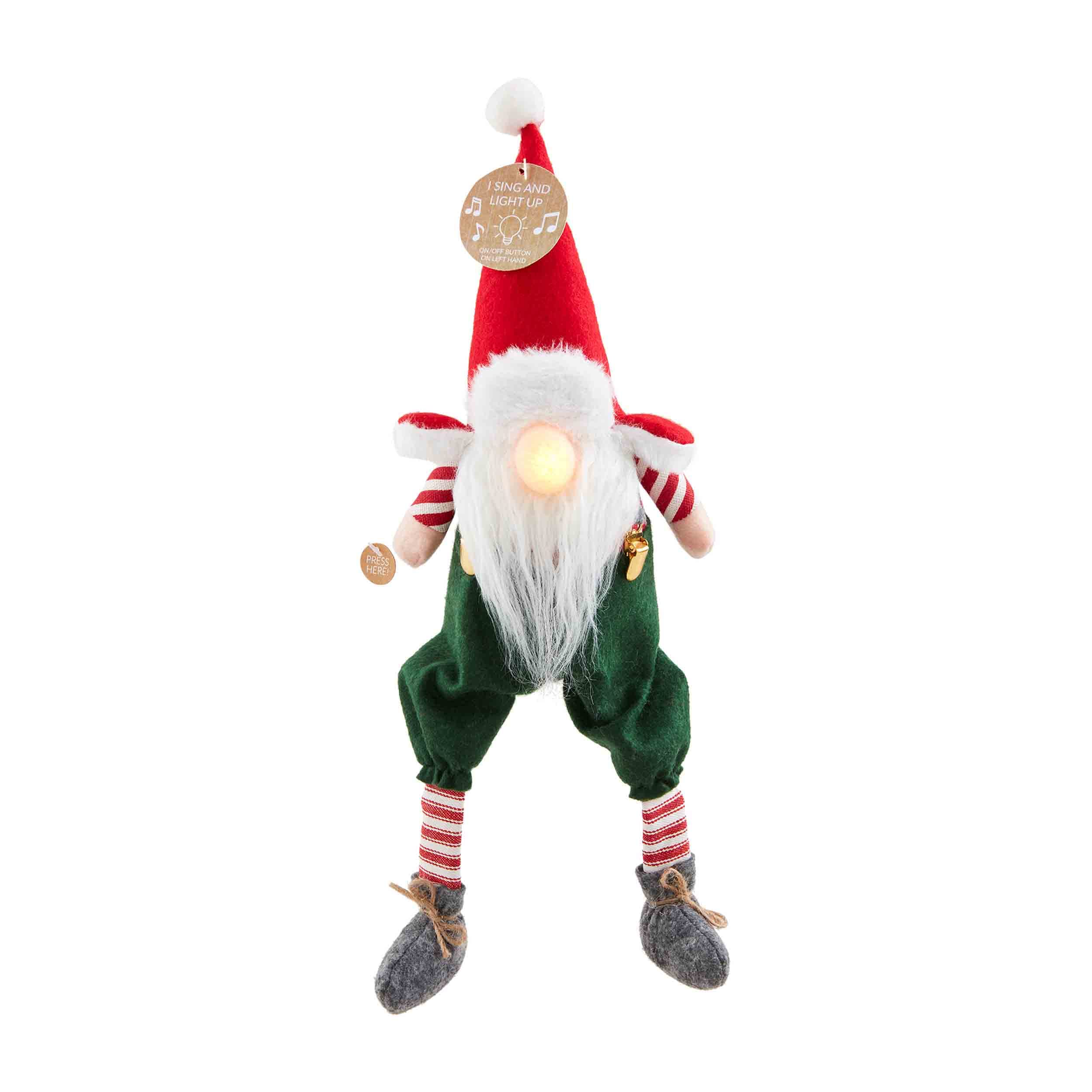 Nain de Noël chantant pour décoration de table et veillée en famille