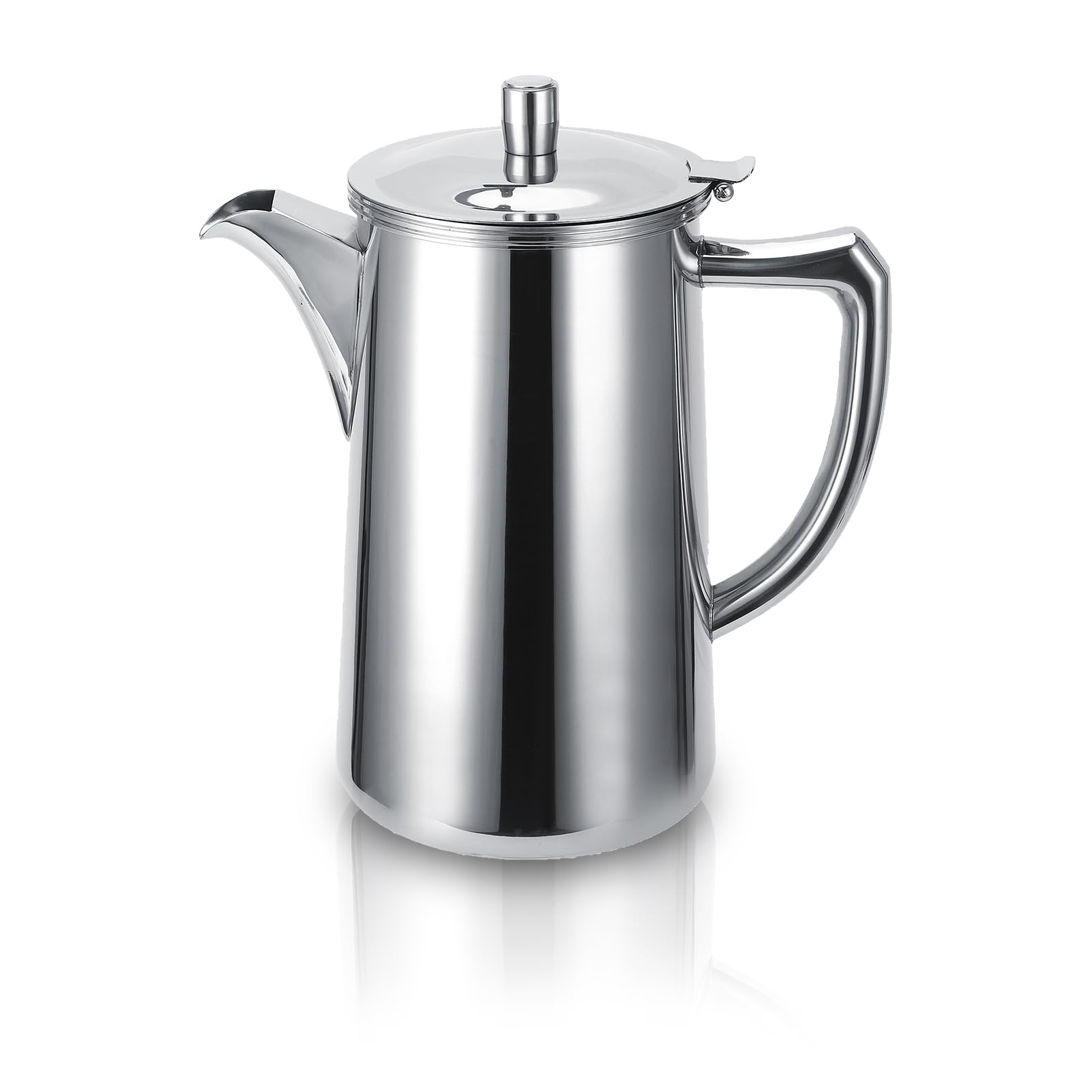 Jarra de agua de acero inoxidable, jarra de agua de metal de 68 onzas con tapa, jarra de café, jarra de leche para el hogar y restaurante para el hogar y el restaurante