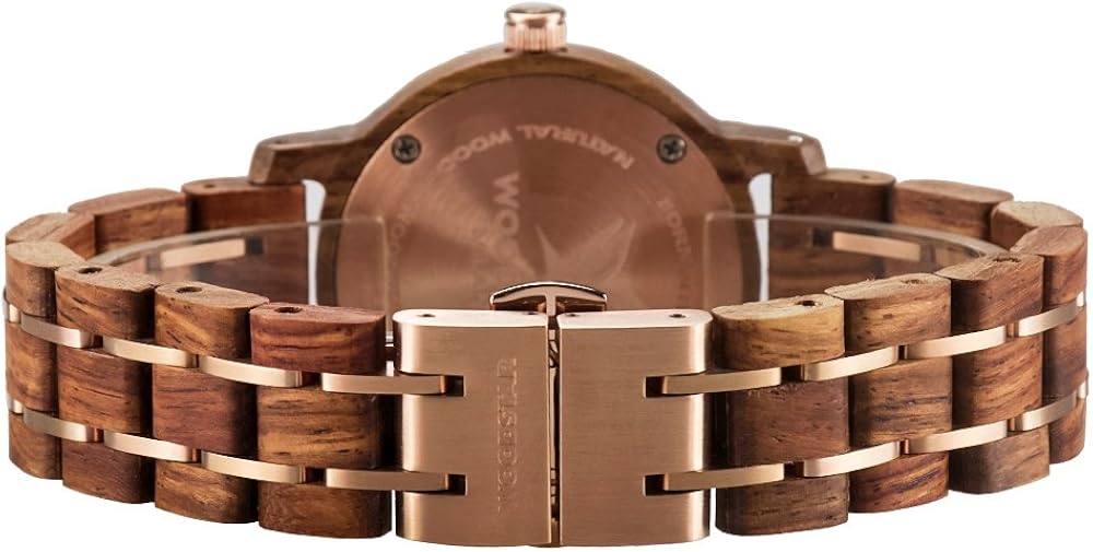 Woodstar (TICUNA Orologio da polso in Legno, Acciaio e Marmo per Donna - Analogico al Quarzo, Rosa Bianco W18-002 Woodstar (TICUNA Orologio da polso in Legno, Acciaio e Marmo per Donna - Analogico al Quarzo, Rosa Bianco W18-002