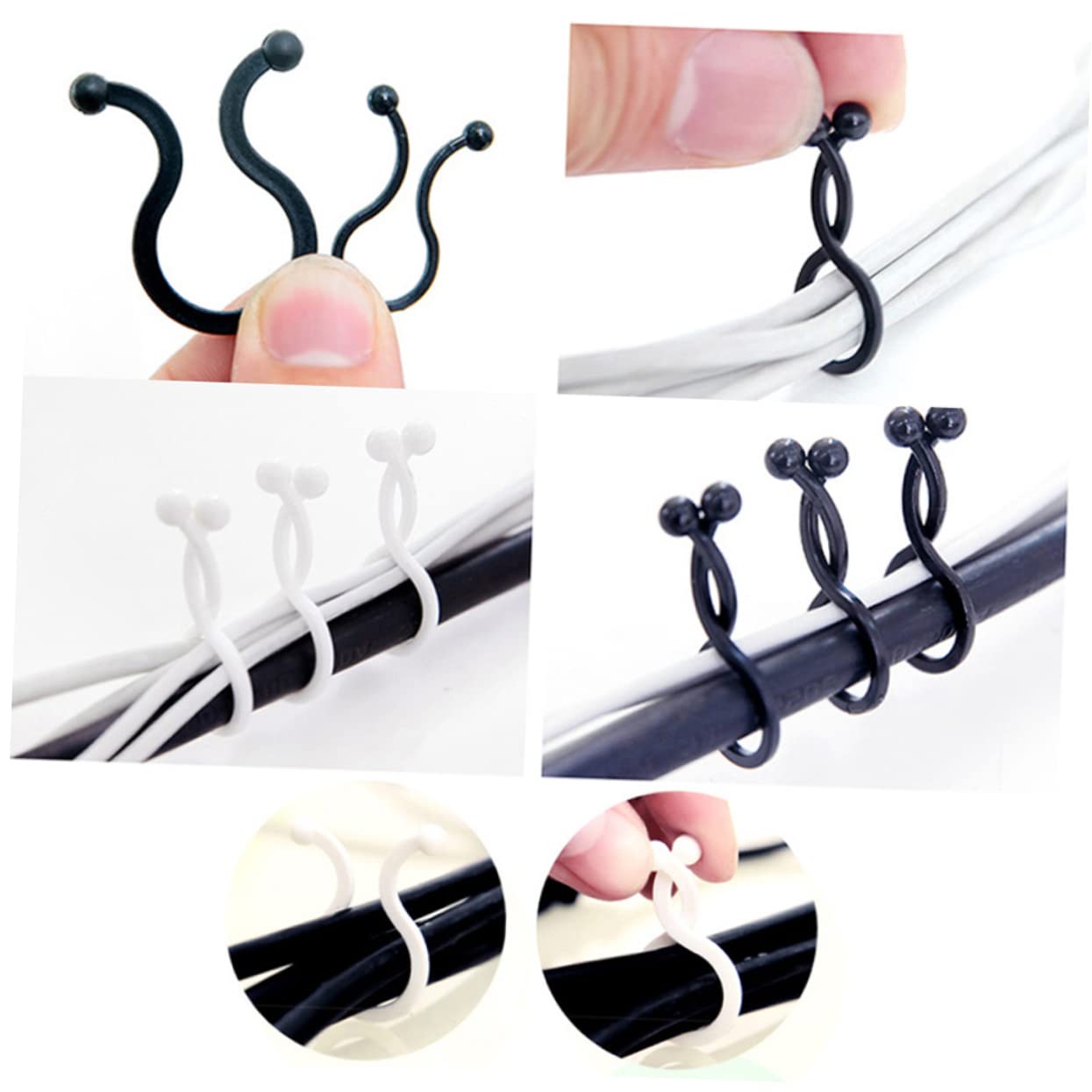 Angoily 300stücke Kabel Organizer Clips Für Schreibtisch Wiederverwendbare Kabelmanagement-lösungen Für Zuhause Büro Und Schule Praktische Und Kompakte Drahtfixierer Bunten Farben