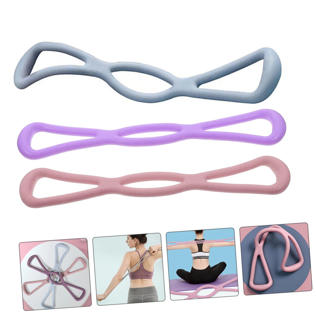NULYLU 3pcs Heavy Resistance Bands Yoga Stretch Straps for Exercise Fitness Bands Extra Strength for Home Gym Workouts