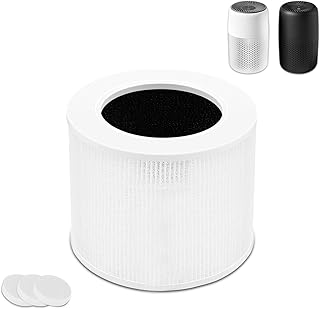 Laukowind Core Mini HEPA Filtro de Recambio, Compatible con el Purificador de Aire LEVOIT, 3-en-1 Filtro de Recambio de Alta Eficiencia Core Mini RF, 1 Filtros + 3 Almohadillas Antiolor