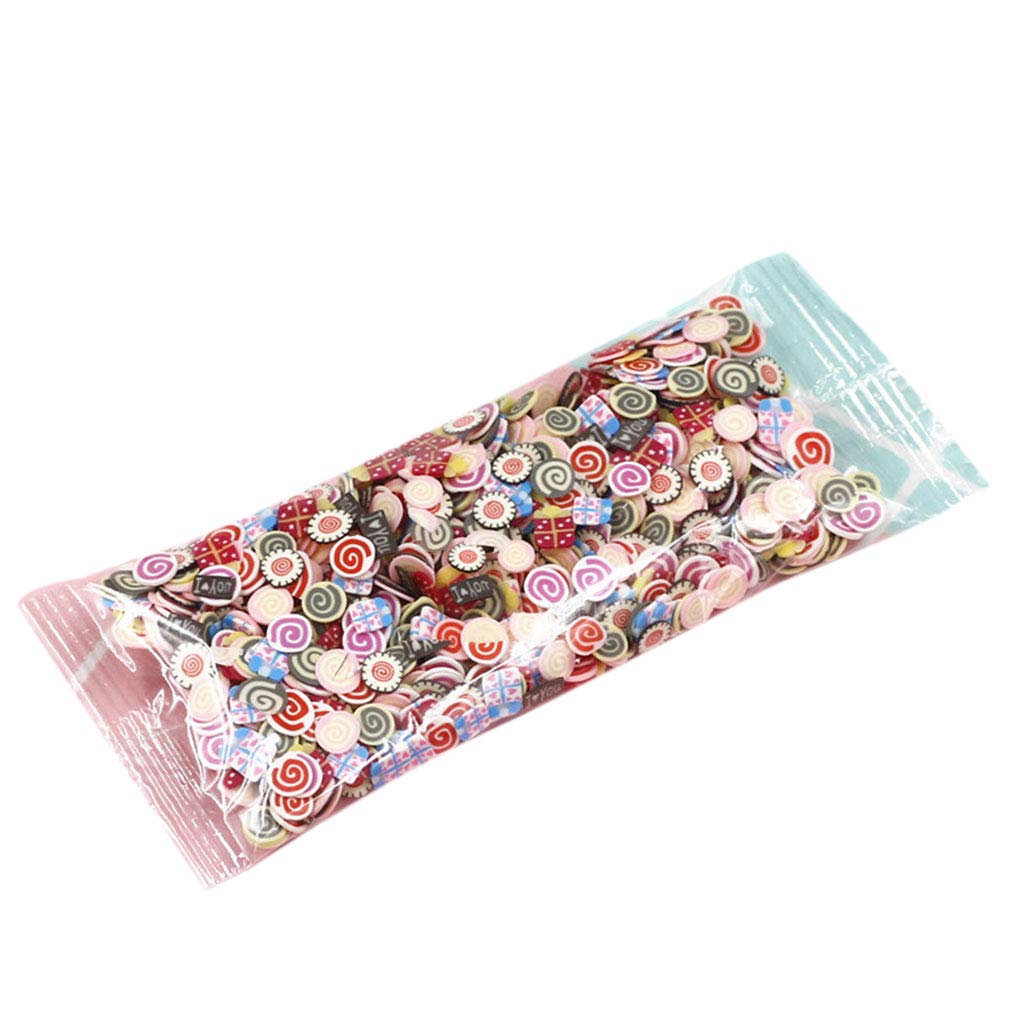 1000x/bag 3D Polymer Clay Nail Slices Star Cartoon Flower Fruit Feather Manicure Nail Art Decoration Stickers Cake,3-5mm