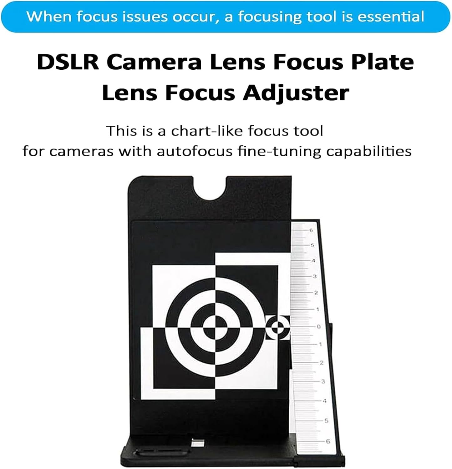 Precision Camera Lens Calibration Tool,Lens Focus Calibration Chart,AF Micro-Adjustment Test Chart with Level Bubble and Standard 1/4-20 Tripod Mount Design