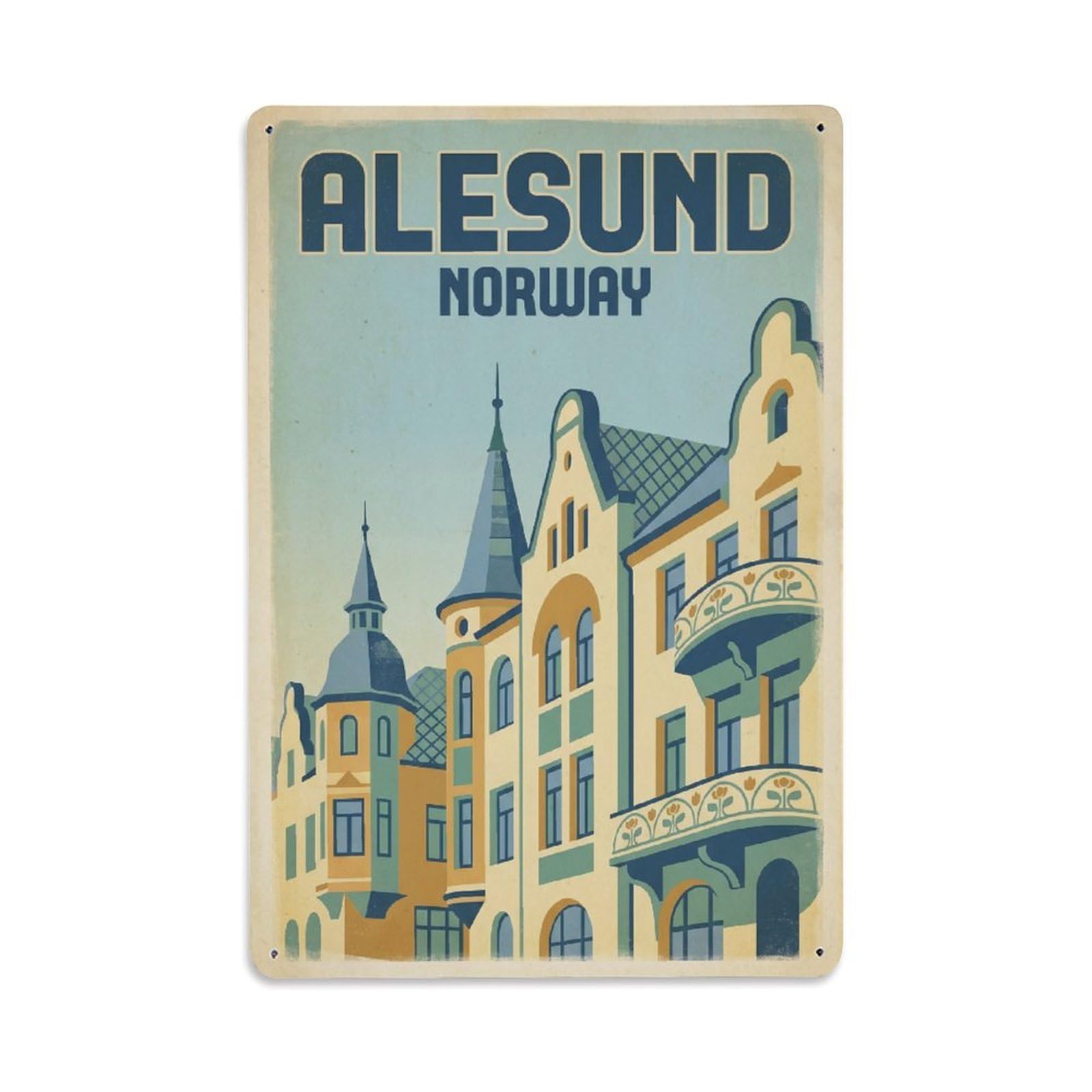 Norway Alesund Travel Retro Metal Tin Sign