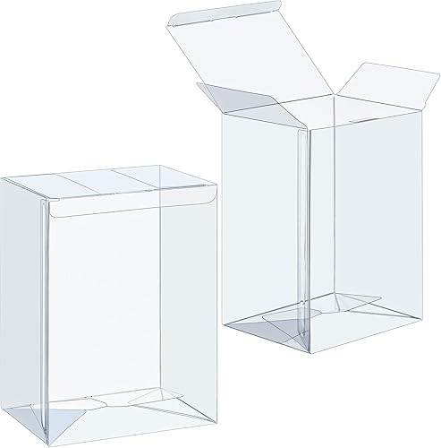Jetec 30 piezas de plástico transparente para juguetes, vitrina de juguetes de 4 pulgadas, vitrina coleccionable de vinilo, caja protectora suave y