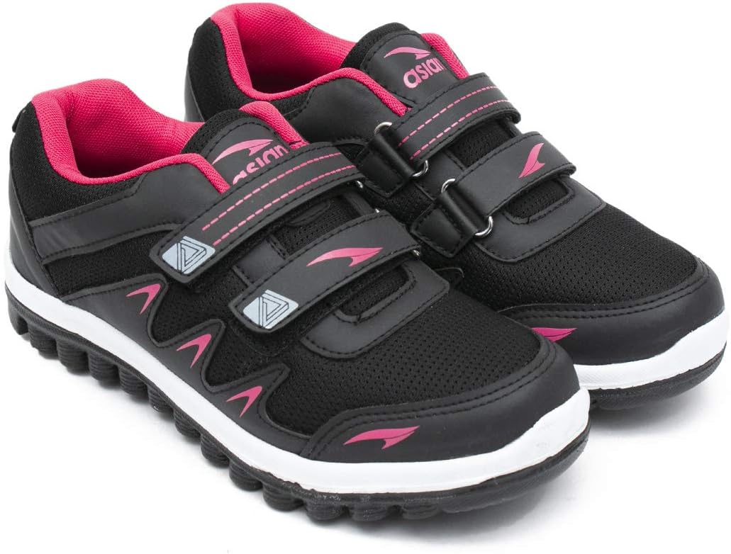 ASIAN Women's FASHION-02 Sports Running,Walking,Gym,Training,Casual Slip-On Lightweight Shoes for Women's & Girl's Black
