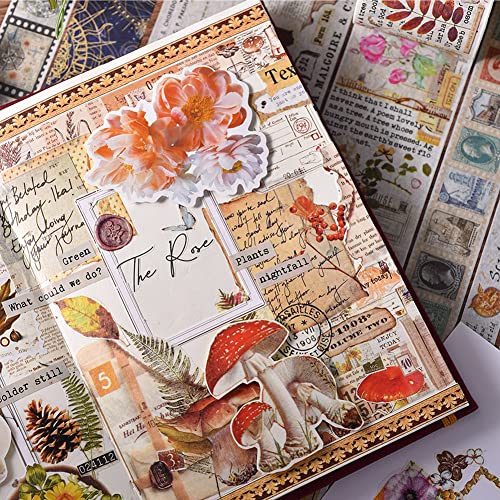 Vintage Washi Tape Set, 18 Rolls For Scrapbook Decorative Tape, 5/10/15/20/25/30/50/75Mm Wide Antique Floral Scrapbook Tape Set, Retro Masking Tape Junk Journal Diy Crafts #TOP5