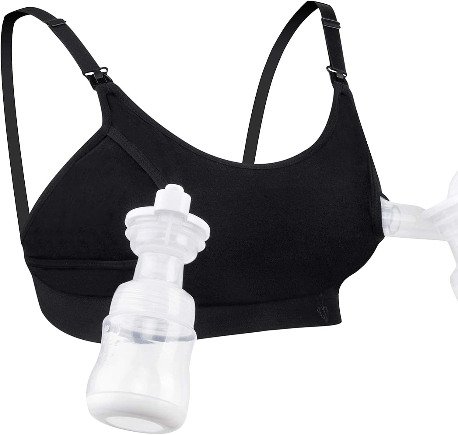 (Medium, Black) - Hands Free Pumping Bra, Adjustable Breast-Pumps Holding and Nursing Bra, Suitable for Breastfeeding-Pumps by Lansinoh, Philips Avent, Spectra, Evenflo and More (Medium, Bl...