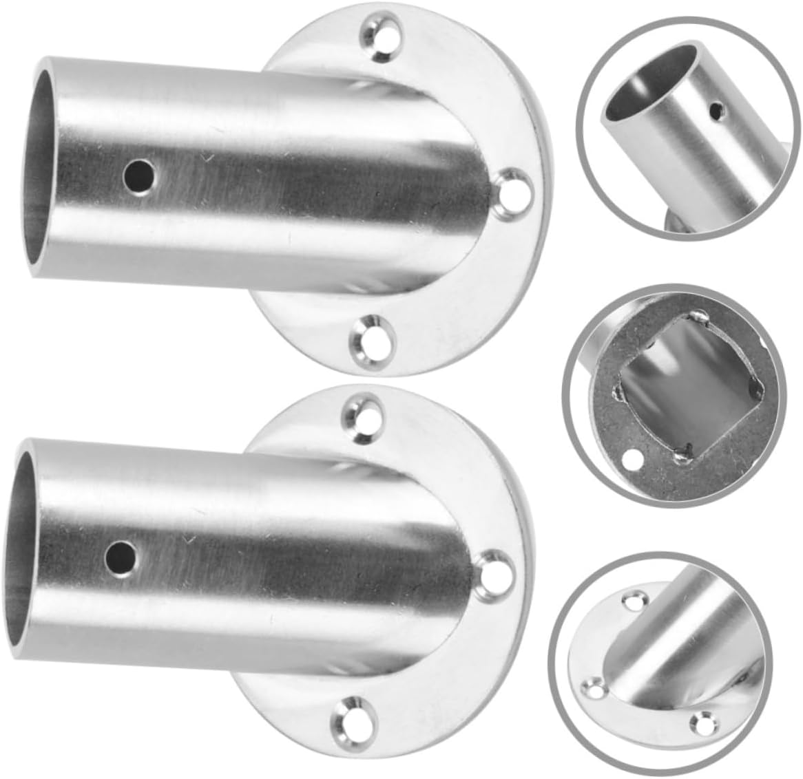 10pcs Corner Closet Pole Holder Rod Flange Brackets for Wardrobe and Shower Curtain Installation