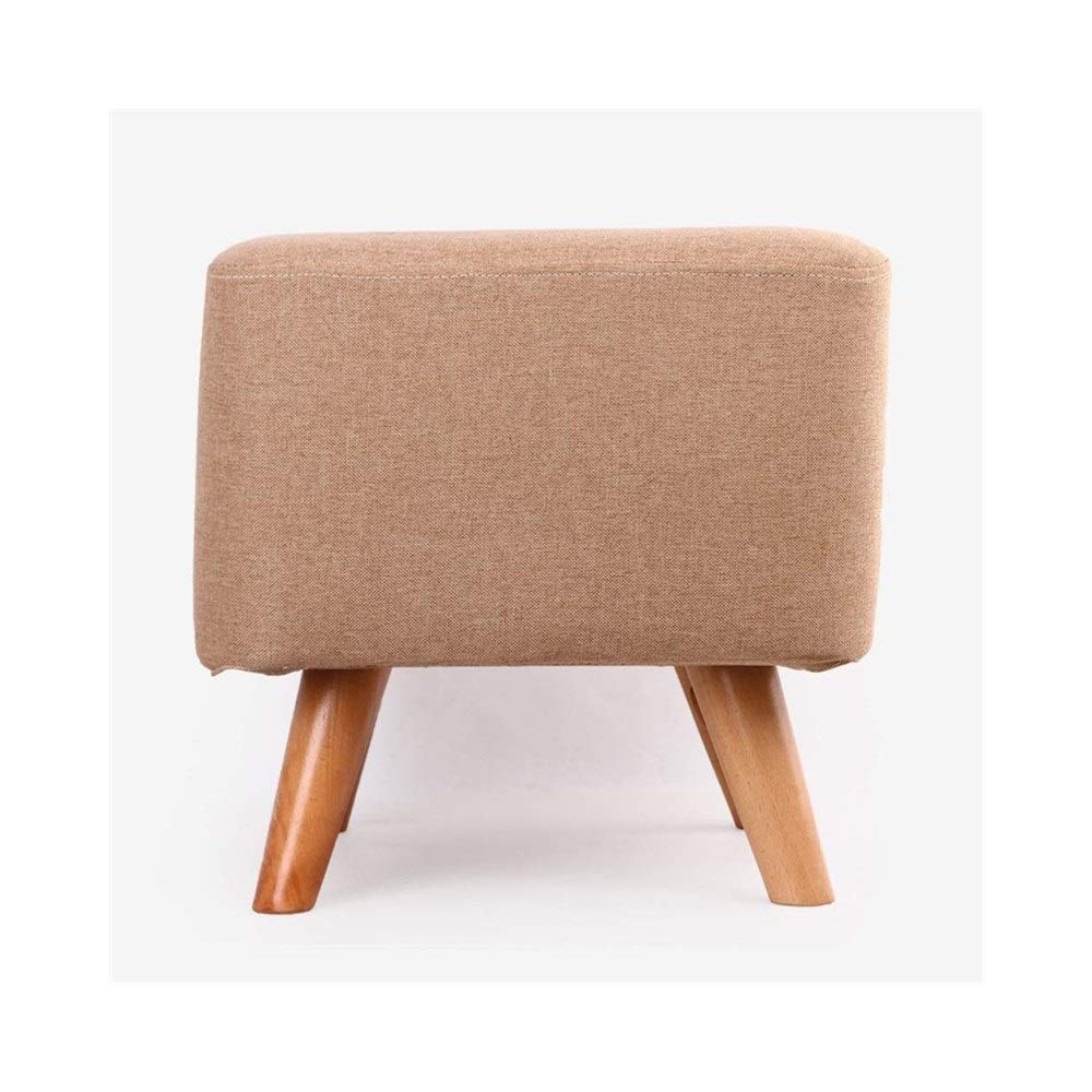 Banc changer de chaussures en bois massif avec repose-pieds carré pour salon