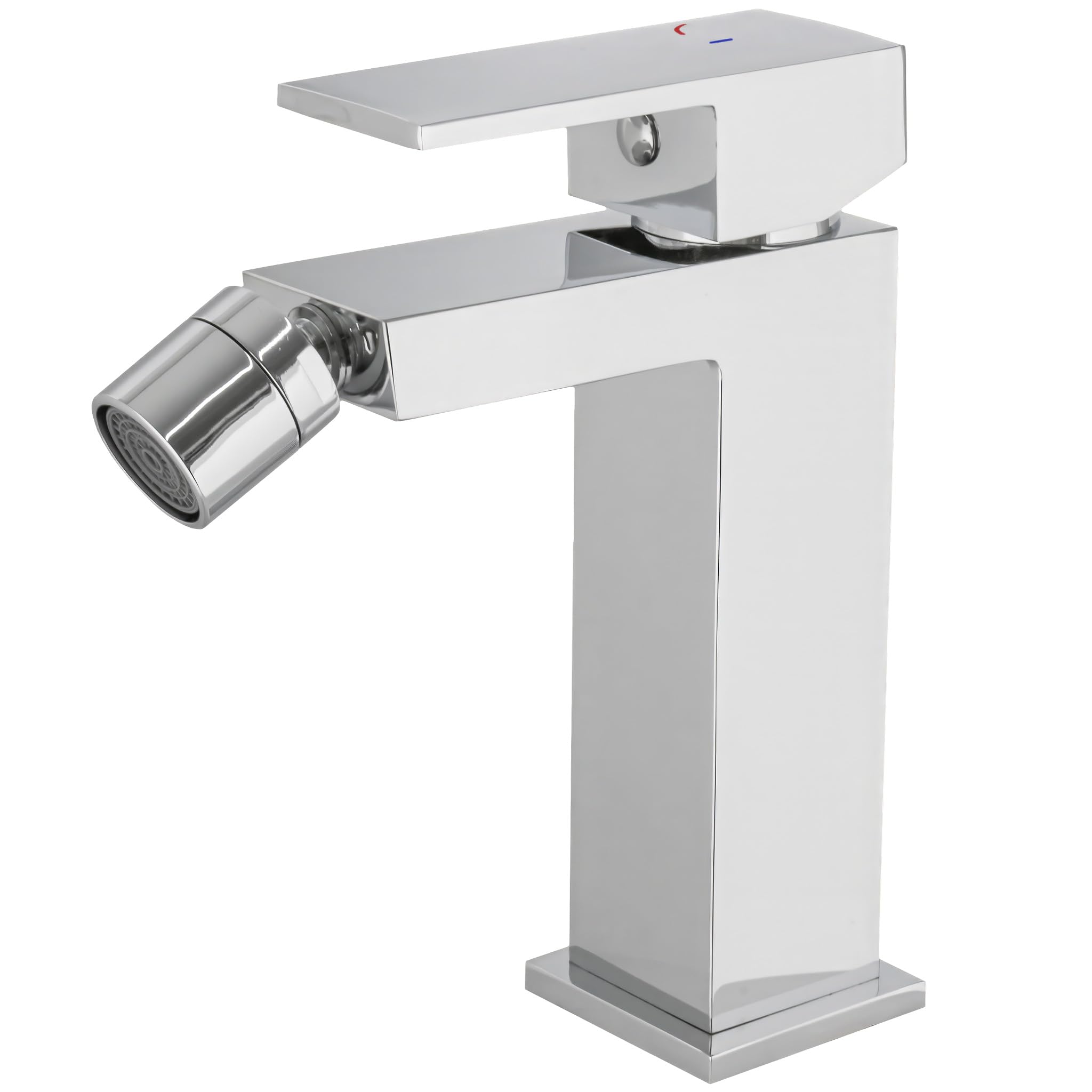 VALAZ Rubinetto Bidet Cromato | Apertura a Freddo, Miscelatore Lavabo Bagno Acqua Fredda e Calda, Risparmio Acqua | Installazione Facile e Veloce | Ottone, Inossidabile, Elegante, Quadrato, Serie Muga