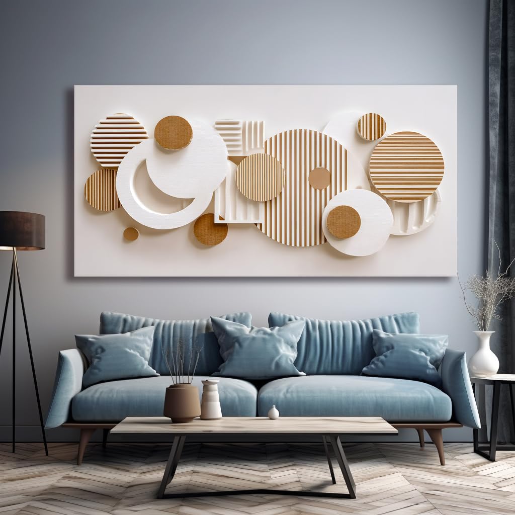 Red Circle Canvas Wall Art Home Decor Black and White Painting Prints Artwork for Living Room Bathroom Hallway Bedroom Office