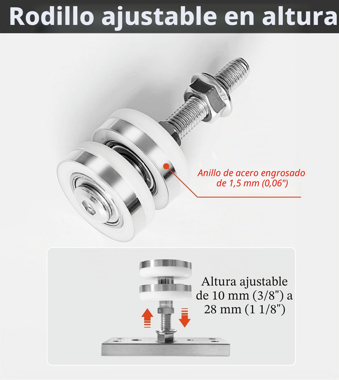 Kit de herrajes para puerta de bolsillo abatible, sistema de puerta corrediza de granero resistente para puertas plegables