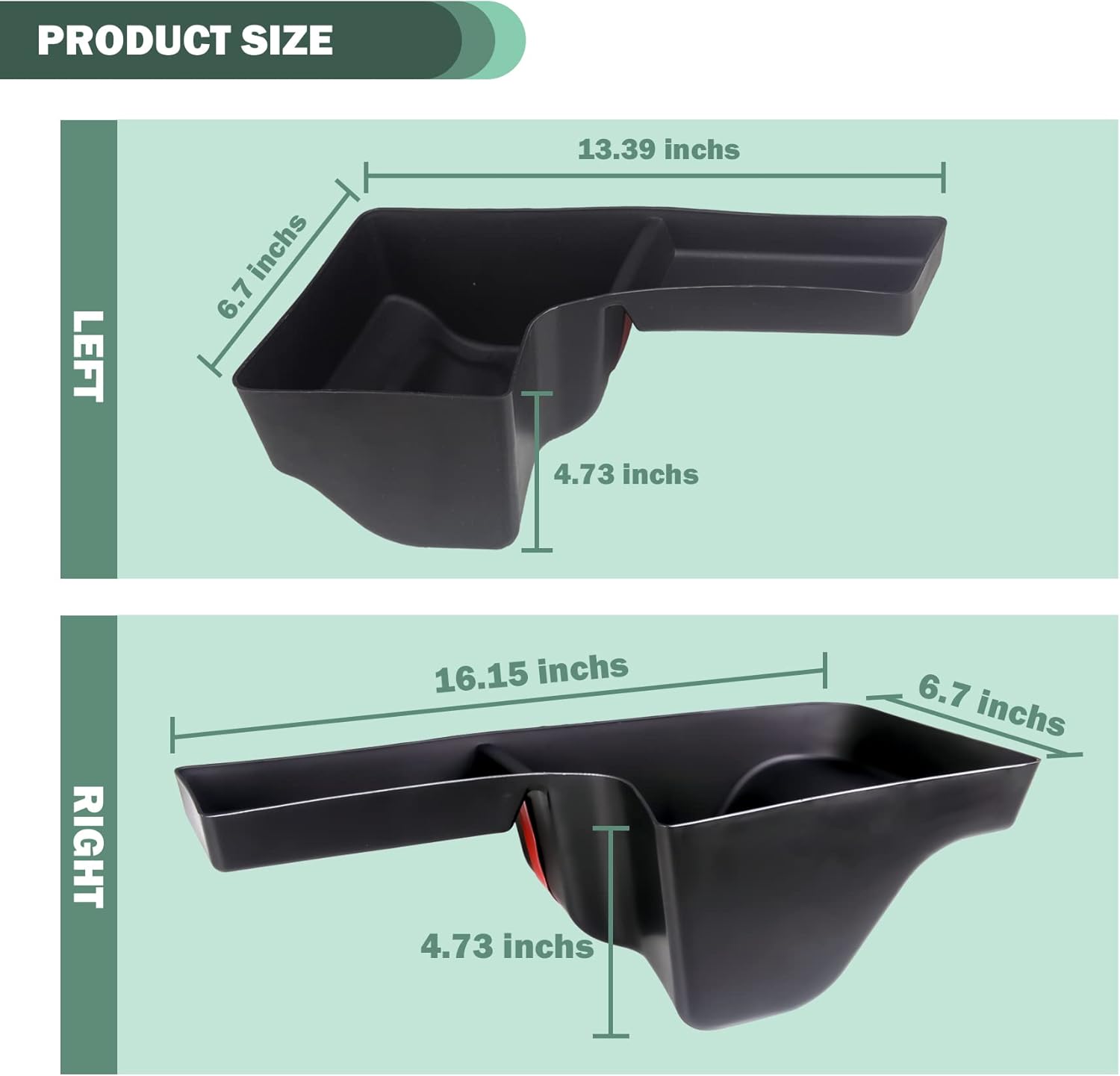 Rear Trunk Storage Tray Organizer Wheel Well Storage Bin for 2018-2022 Jeep Wrangler JL JLU Interior Accessories, Rear Cargo Side Tray, Cargo Expansion Box, Tape, Left & Right, Black