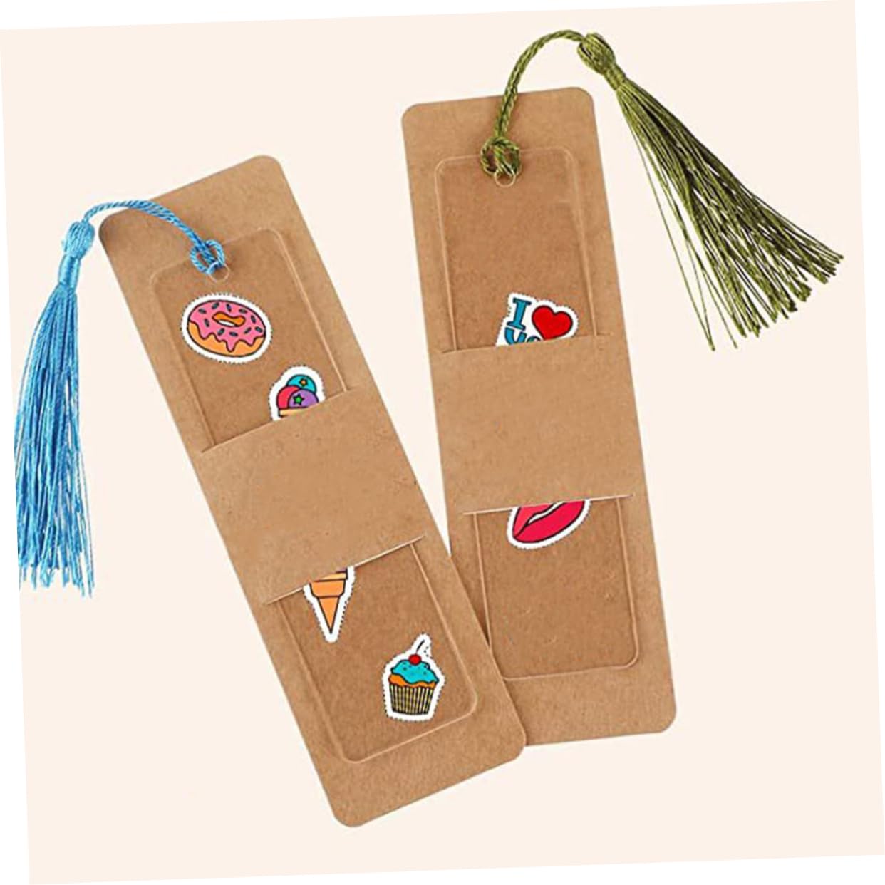 HOMSFOU 150 Set Set Di Segnalibri Spazi Vuoti Marcatore Marcatori Per Segnalibri Unici Segnalibro Delicato Segnalibro Con Nappa Segnapagina Del Libro Simpatici Carta Kraft