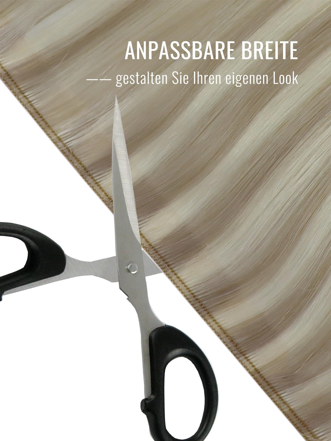 Fshine Tape Extensions Echthaar Dunkelaschblond gesträhnt 50 cm 120 g | Tape Tressen Echthaar, anpassbare Struktur, natürliche Ansatzoptik, zusätzliches Volumen, einfache Befestigung