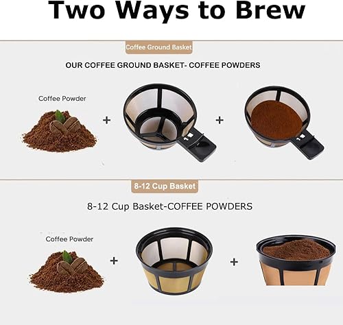 Miniatura 2 de Filtro de cesta de café reutilizable compatible con la cafetera Hamilton Beach de 2 vías 49980A 49980Z 49933 47650, 2 reemplazos de infusión de una