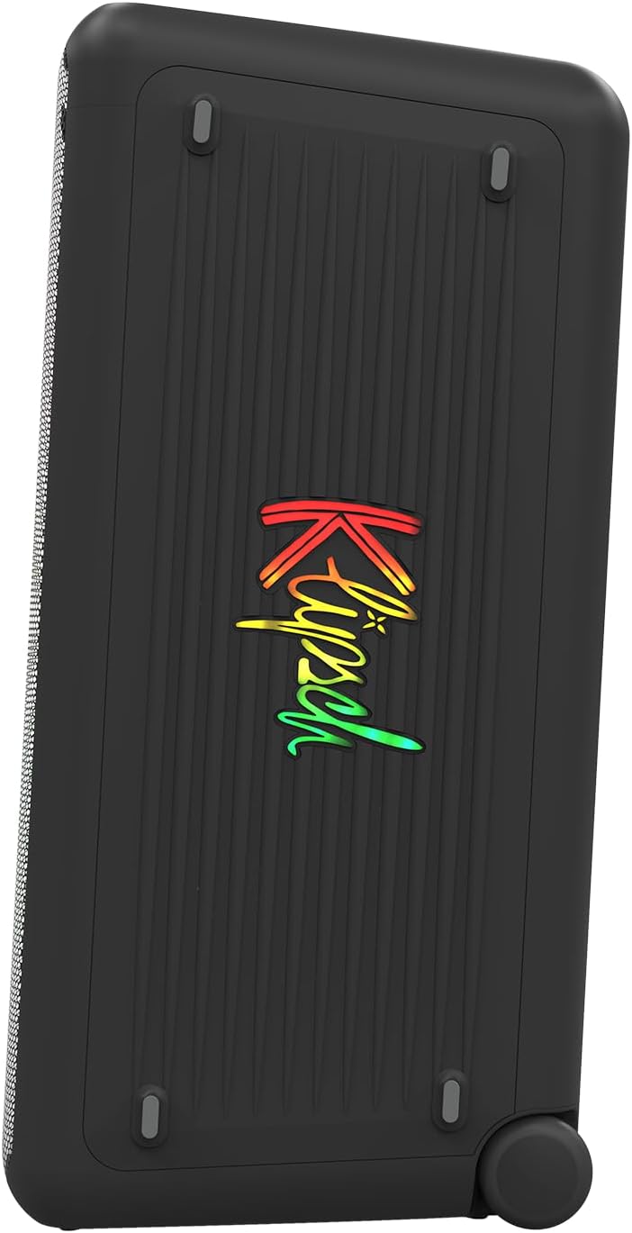 Klipsch New York Music City Party Speaker - Professional Grade Dual 8" woofers, Five Light Show Settings, 12 Hour Battery Life, Trolley Wheels, and mic Included!