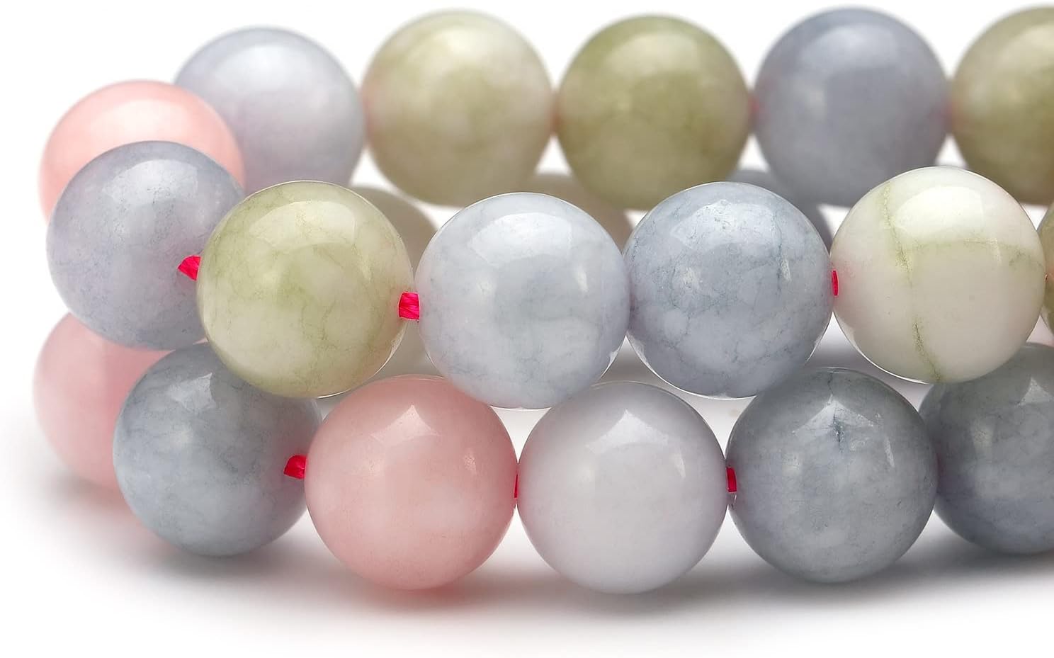 Youngbling Natural Gemstone Beads for Jewelry Making,8mm Morganite Polished Round Smooth Stone Beads for Bracelet Necklace 15 Inch(Morganite,8mm) - Image 2