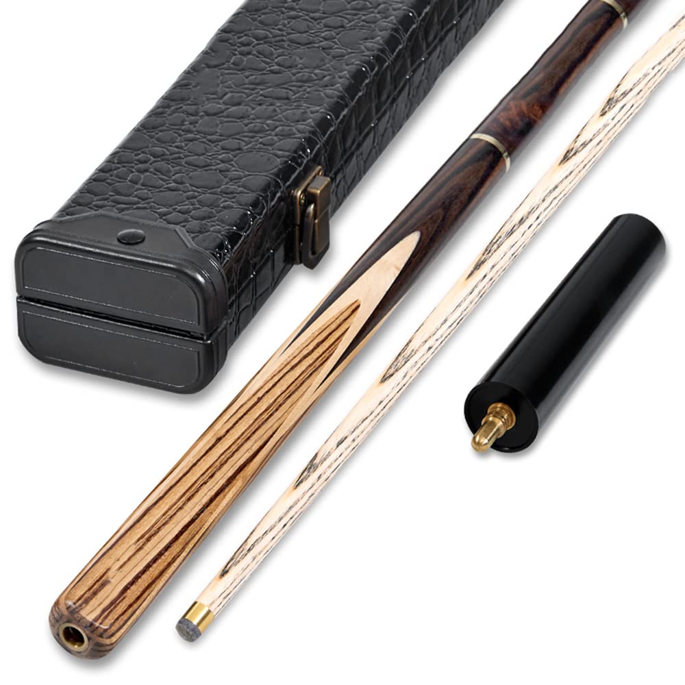 1 Piece Billiard Pool Cue Stick,3/4 Maple Snooker Sticks 57in-18oz 10mm Cue Tips+With Brass Joint+ Hard Case