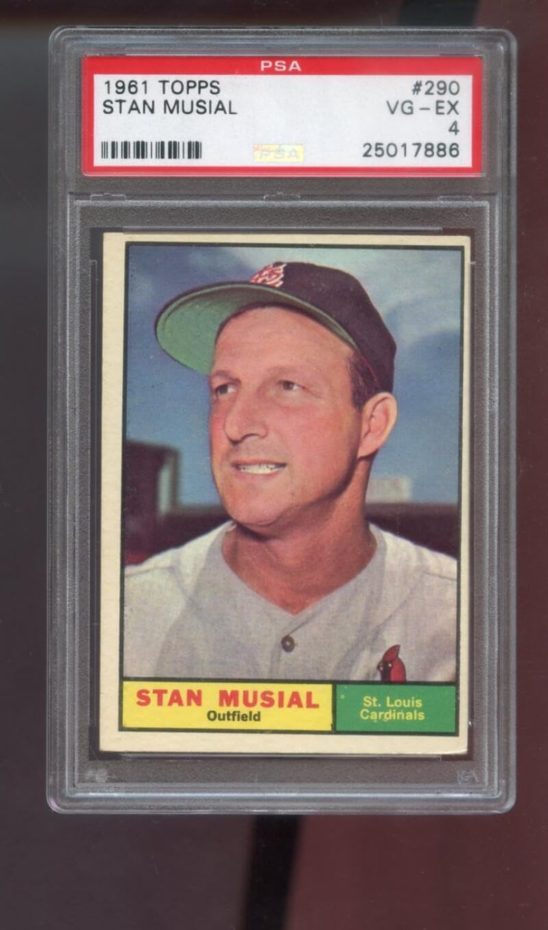 1961 Topps #290 Stan Musial St. Louis Cardinals PSA 4 Graded Baseball Card MLB