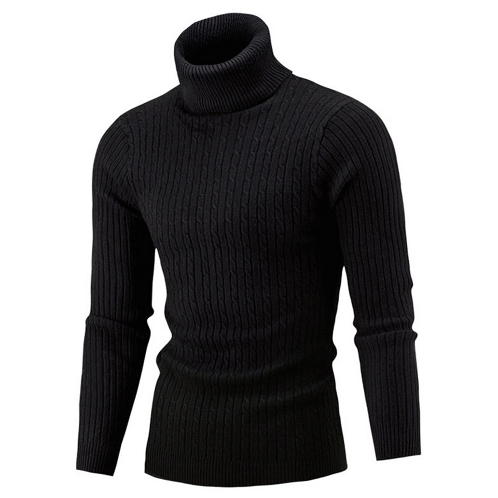 Vogrtcc Herren Rollkragen Plissee Laken Pullover Herbst Winter Warm Strickpullover Pullover