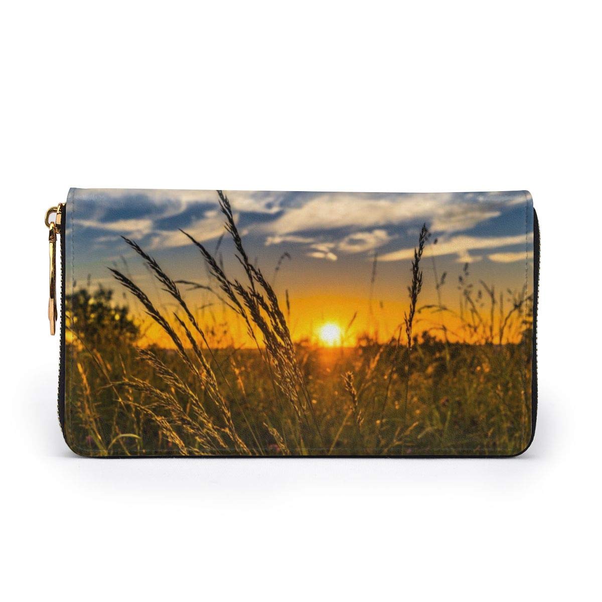 Amazon.co.jp: 財布 メンズ 長財布 フィールドに沈む夕日 本牛革 紳士 長 財布 めんず 長財布 レディース財布 カード 大容量 :  ファッション