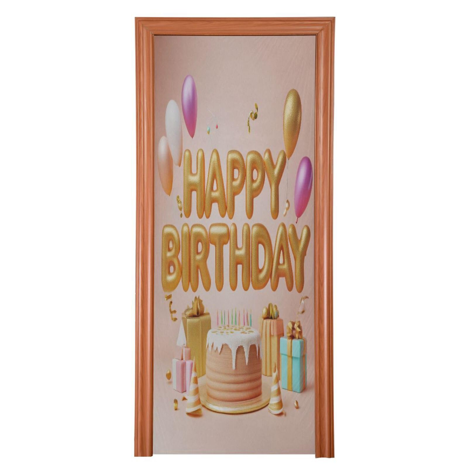 FLildon Birthday Theme Cake Door Cover Decoration, Party Accessory Porch Decor for Festive Ornament Room Door Covers 35 x 79 Inch