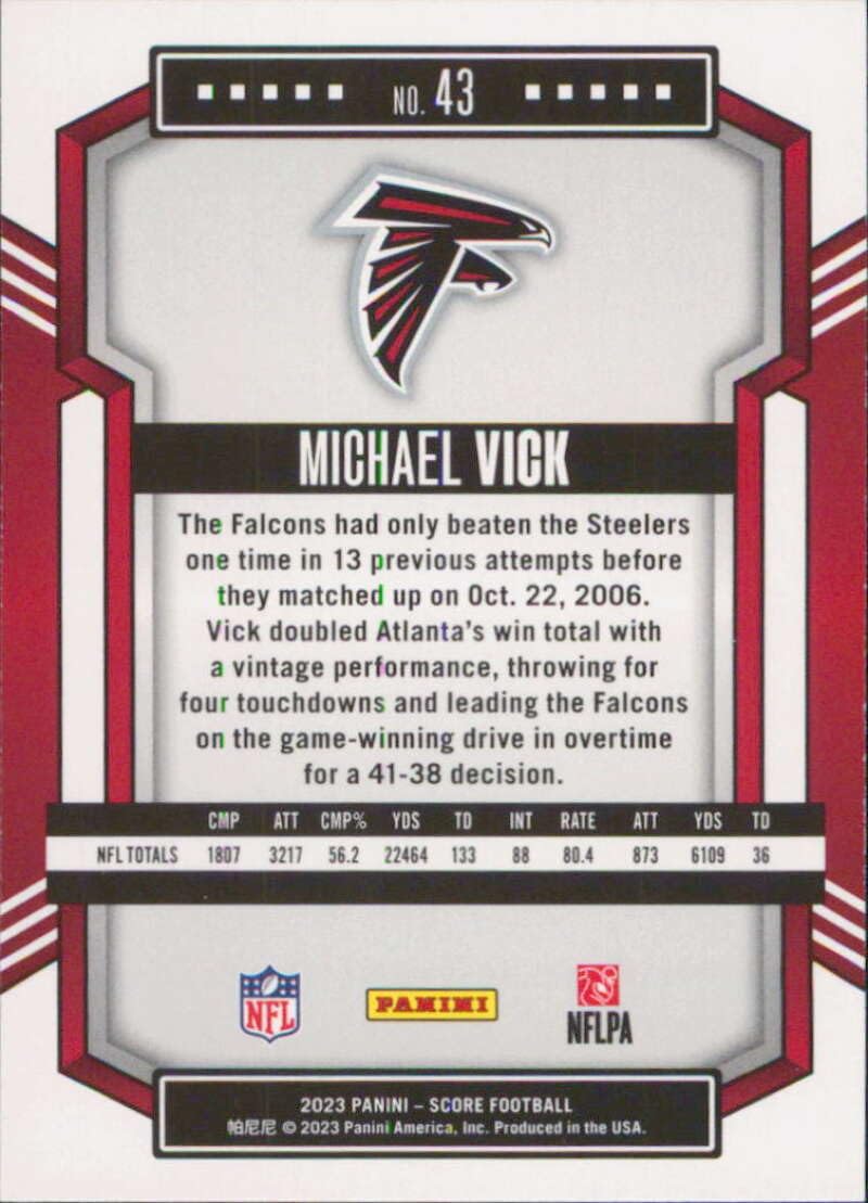 Amazon.com: 2023 Score #43 Michael Vick Atlanta Falcons Football