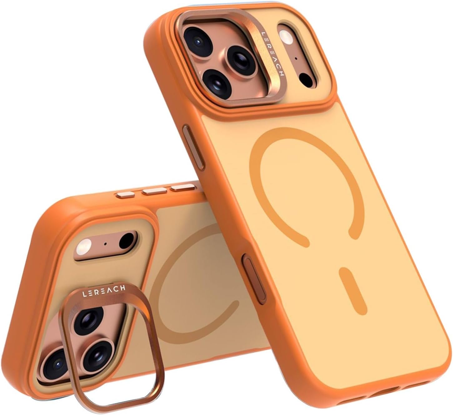 Magnetic Case for iPhone 17 Pro/17 Pro Max, with Metal Lens Protection Kickstand Cover Slim Frosted Translucent Phone Case(Black,17 Pro Max)