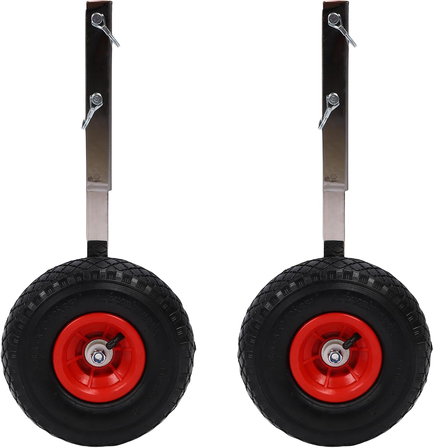 Jonlaki Boat Launching Wheels, Stainless Steel Brackets with 10 Inch Rubber Wheels and Pins, for Inflatable Boats Dinghies Canoes and Sailboats