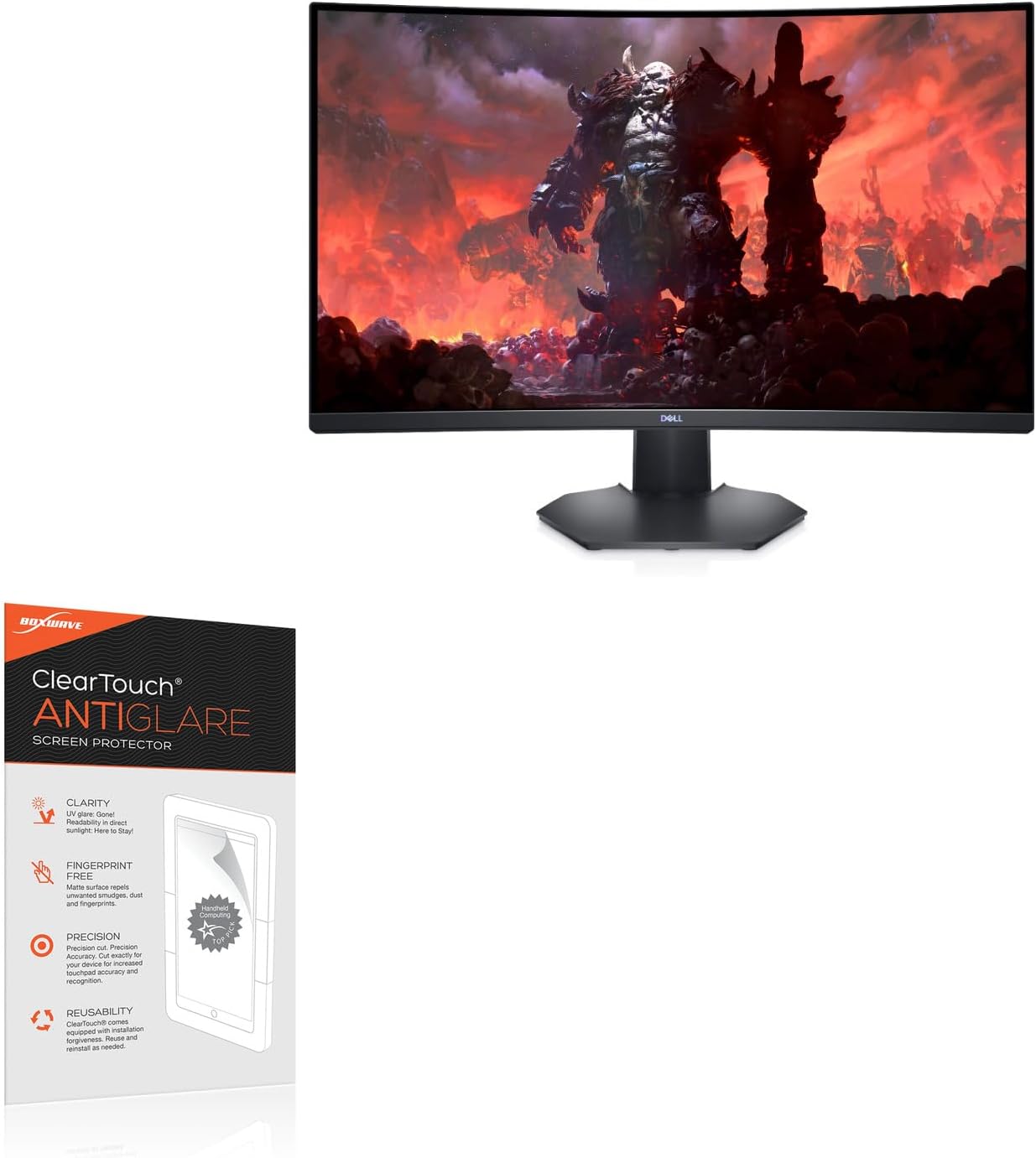 BoxWave Screen Protector Compatible with Dell 32 Curved Gaming Monitor (S3222DGM) - ClearTouch Anti-Glare (2-Pack), Anti-Fingerprint Matte Film Skin